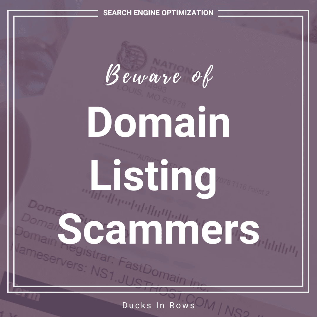 Beware of Solicitors: Domain Listing Scammers